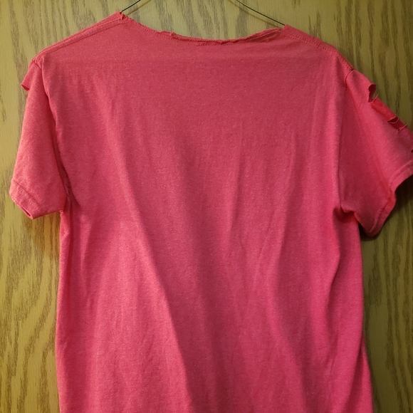 Very cute, distressed, red short sleeve graphic t with Not Today Satan on front. - Picture 5 of 6